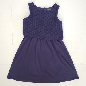 Garnet Hill Girls' Eyelet-Overlay Knit Dress